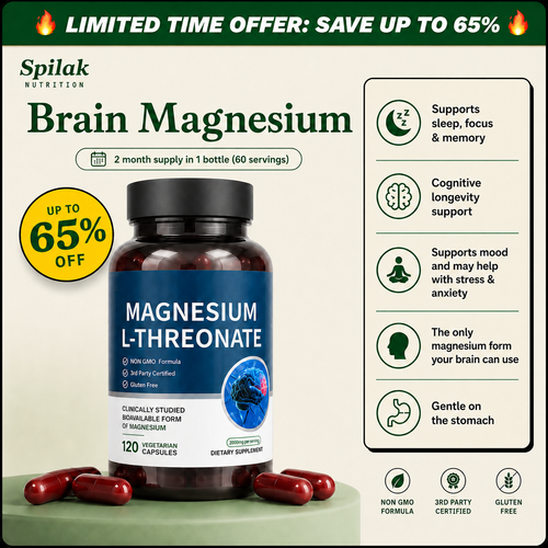 Magnesium L-Threonate · bottle of 120 vegetarian magnesium L-threonate capsules